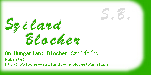 szilard blocher business card